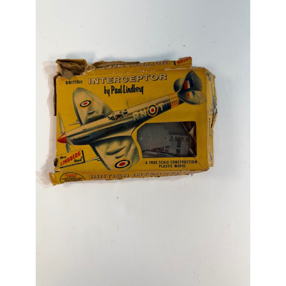 Vintage Lindberg Line British Interceptor Plastic Model Kit Paul Lindberg 414-29